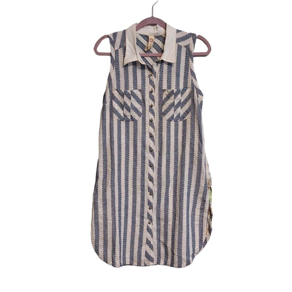 Cyrena Ladies Sleeveless Button Front Shirt Dress- size M
